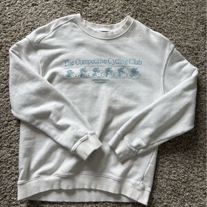 H&M White Sweatshirt with Blue Text - Casual Cotton Blend